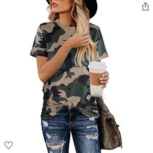 Women's Short Sleeve Camouflage Casual T-Shirt